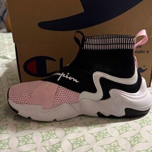 Champion Kids' Pink and Black High-Top Sneakers
